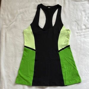 Lululemon Racerback Surf Black and Green Women's Tank Size 8